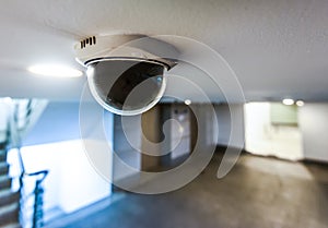 CCTV in building in front of elevator