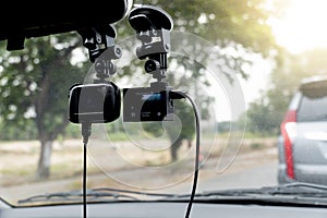 CCTV camera or Action Camera in the car.