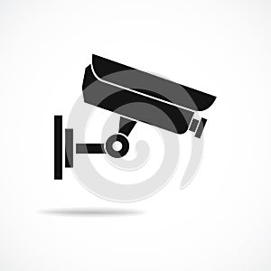 CCTV Camera. Black vector isolated