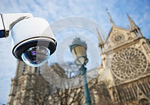 CCTV camera with church or cathedral