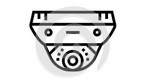 cctv camera with face id line icon animation