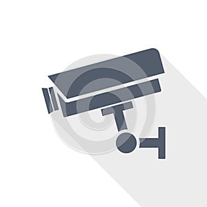 Cctv camera flat design vector icon