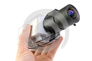 Cctv camera in hand