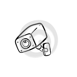 CCTV Camera, a hand drawn vector doodle