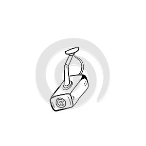 CCTV Camera, a hand drawn vector doodle