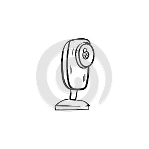 CCTV Camera, a hand drawn vector doodle