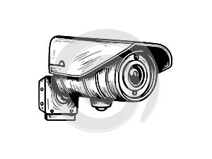 cctv camera isolated on white