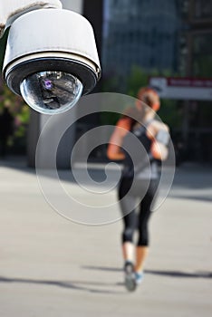 CCTV camera with jogger