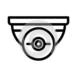 Cctv camera line icon. Surveillance cam vector illustration isolated on white. Security camera outline style design
