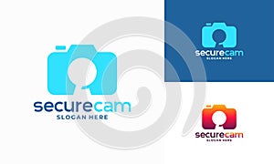 CCTV Camera Logo Template Design Vector, Secure Cam logo template icon symbol
