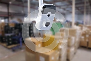 CCTV Camera Operating inside warehouse or factory.