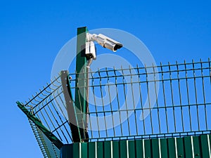 CCTV camera over the security fence