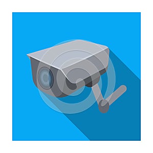 CCTV camera in the prison. The system of monitoring the jailers.Prison single icon in flat style vector symbol stock