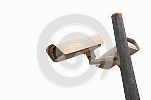 CCTV camera in security system isolated on white background