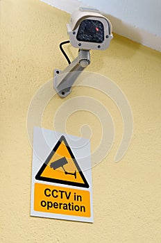 CCTV Camera and sign