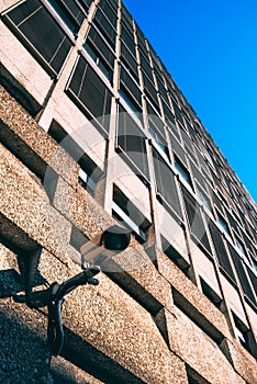 CCTV camera for surveillance on modern building facade