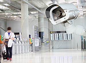 CCTV camera or surveillance operating in air port.