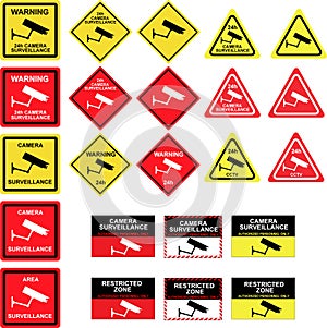 Cctv camera surveillance signs