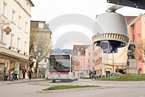 CCTV Camera or surveillance technology working on city road