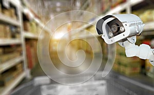 CCTV camera system security in shopping mall supermarket blur ba