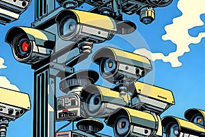 CCTV cameras on the post