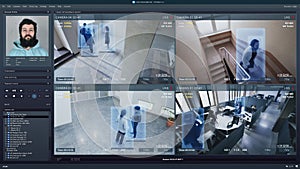 CCTV cameras with recognition system in office