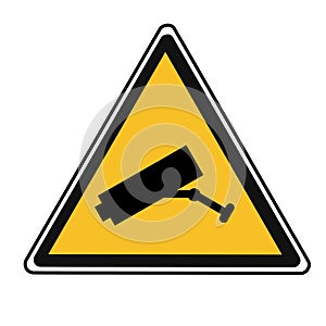 CCTV cameras in use warning signs concept abstract picture. Business artwork vector graphics