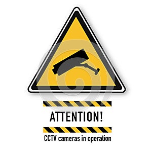 CCTV cameras in use warning signs concept abstract picture. Business artwork vector graphics