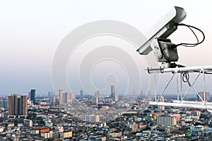 CCTV with city view.