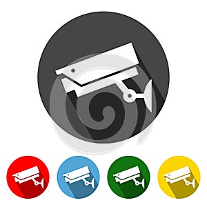 CCTV Flat Icon Long Shadow