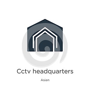 Cctv headquarters icon vector. Trendy flat cctv headquarters icon from asian collection isolated on white background. Vector