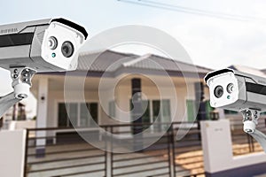 CCTV Home camera security operating at house.