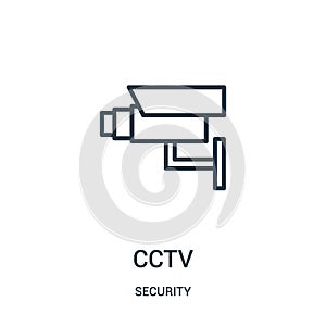 cctv icon vector from security collection. Thin line cctv outline icon vector illustration. Linear symbol