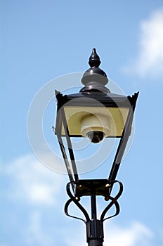 Cctv security camera camouflage as street lamp