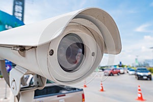 CCTV security camera in car park