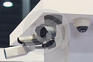 CCTV security camera at the exhibition stand photo