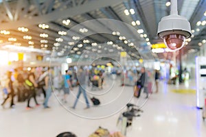 CCTV security camera inside the airport