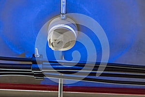 CCTV security camera installed on ceiling building.