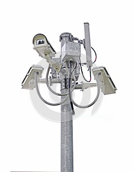 CCTV Security Camera isolated on white background