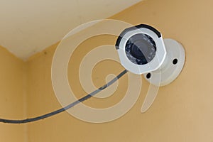 The CCTV security camera operating.