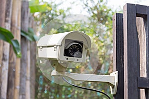 CCTV Security Camera operating in the garden resort.