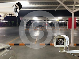 CCTV Security Camera operating in parking lot caà¸ž.