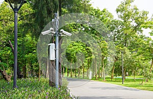 CCTV security camera in the park