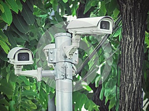 CCTV security camera in the park