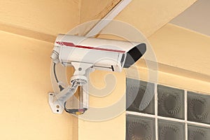 Cctv security camera under the house building