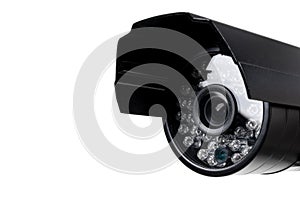 CCTV security camera video equipment. Surveillance monitoring. Video camera lens closeup. Macro shot. Security concept. Security c