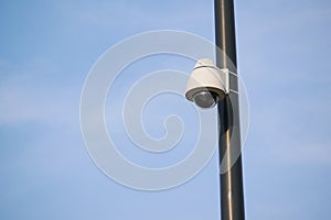 CCTV Security system for home against blue sky