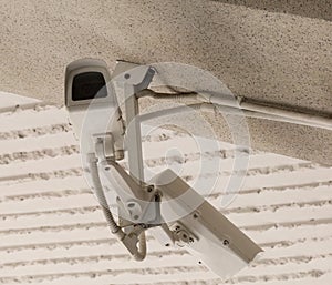 Cctv serurity camera in door the building