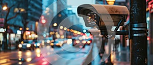 CCTV Surveillance on City Street - AI Generated