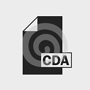 CD Audio CDA file format Icon on gray background.